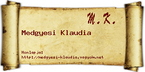 Medgyesi Klaudia névjegykártya